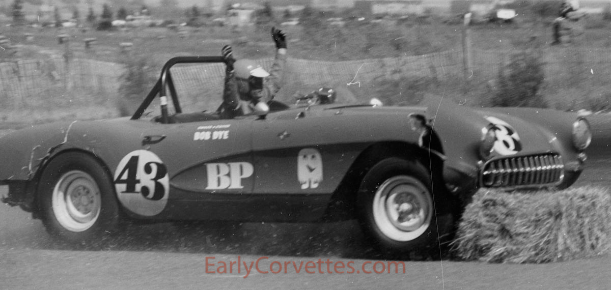 The Bob Dye 1957 Corvette Crash Bob Hitting the Hay Bale at Cotati Circa 